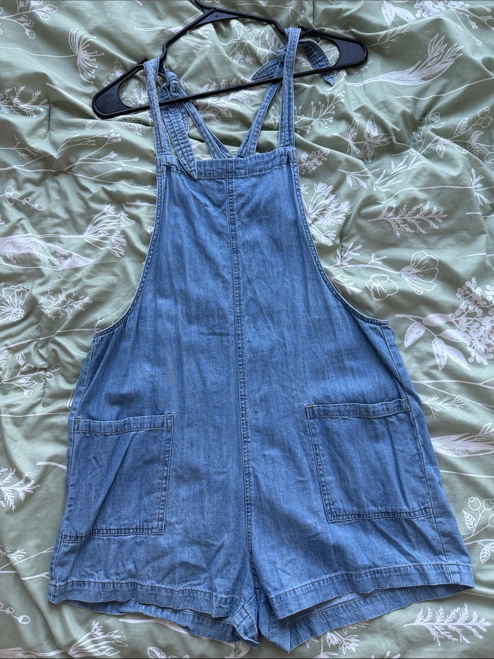 Celebrity Pink Light Blue Denim Short Overalls Romper